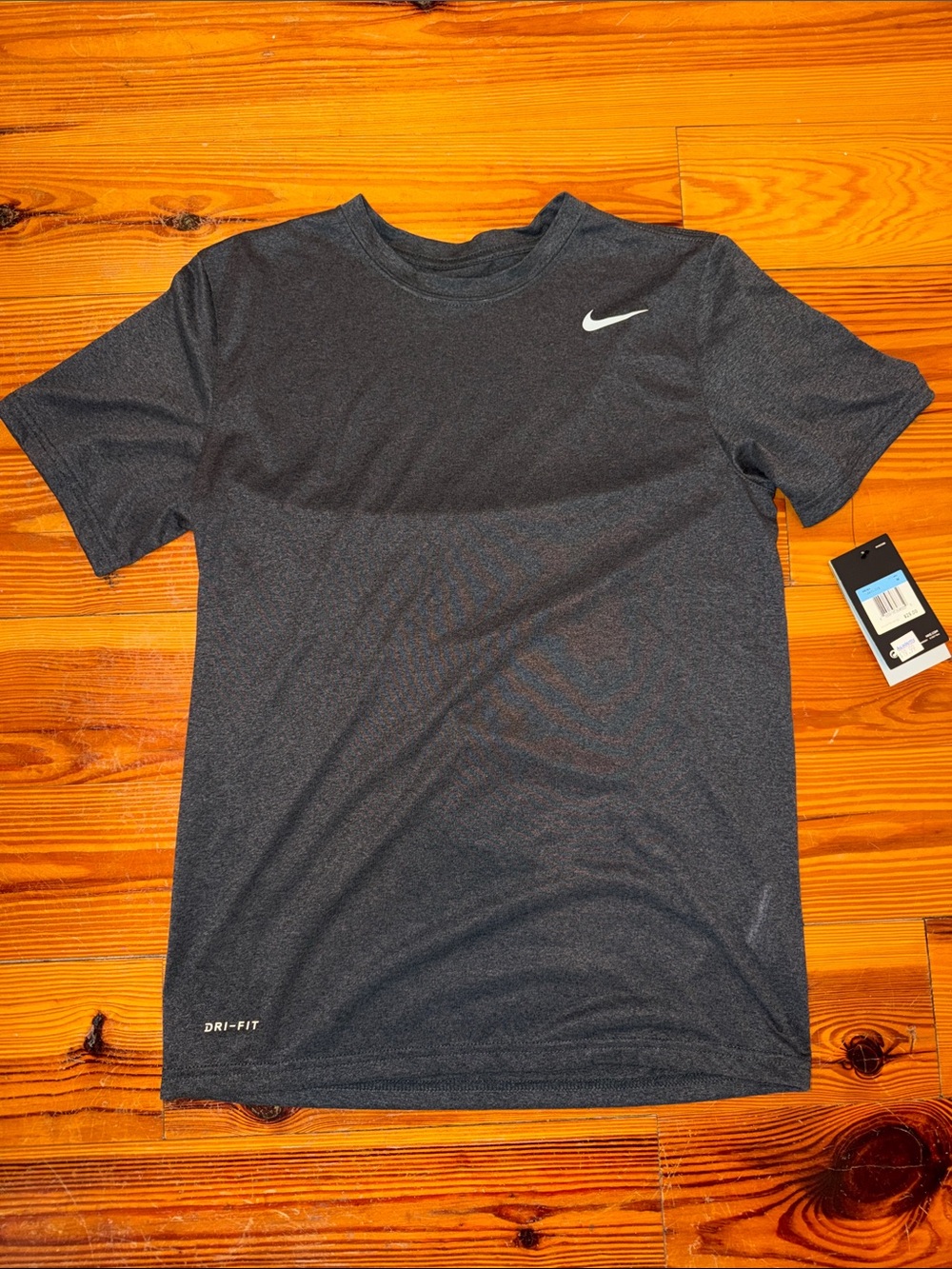 Nike Men’s Dri-FIT Short Sleeve Tee — Charcoal Gray with White Swoosh